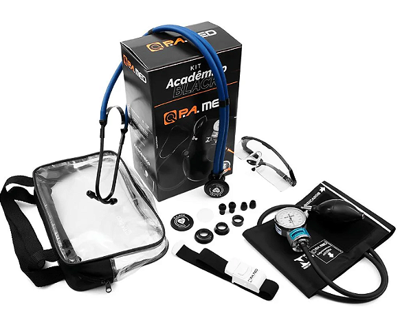 Kit Acadêmico Total Black com Bolsa - P.A MED KPA702 AZUL