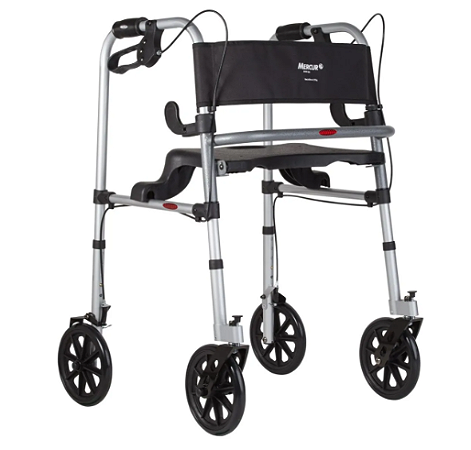 Andador Alumínio 4 Rodas com assento - Mercur