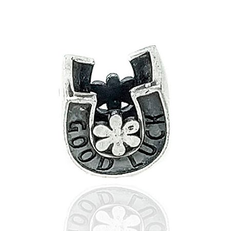 Berloque De Prata Separador Ferradura Good Luck