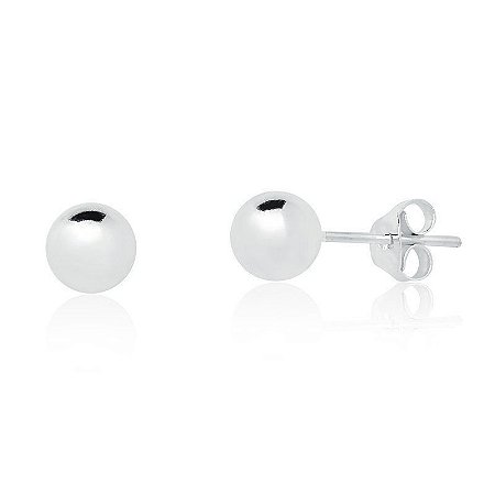 Brinco Bola de Prata 5mm - Prata 925