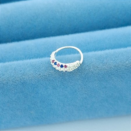 Piercing Argola 2 Fileiras De Zircônias Coloridas