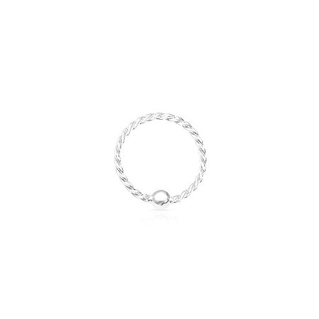 Piercing De Prata Argola Torcida Bolinha 8 mm