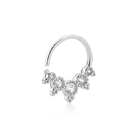 Piercing  Argola Frontal 5 Pontas Zircônias
