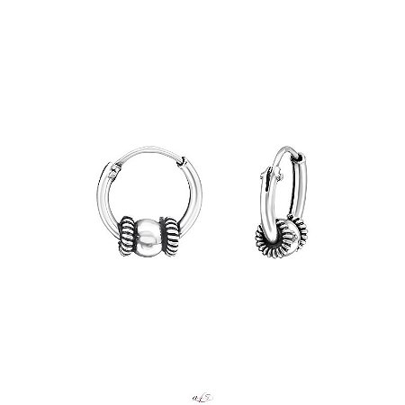 Brinco Argola Prata De Bali 13 mm