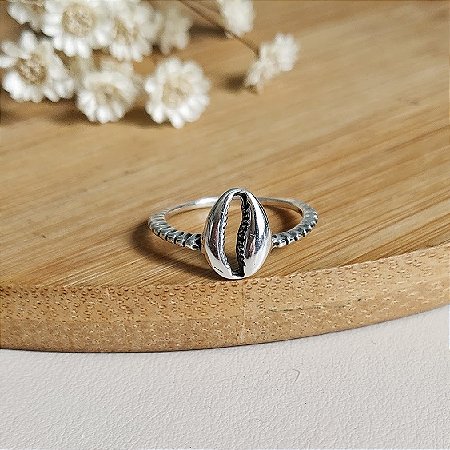 Anel Búzio Boho Prata De Bali