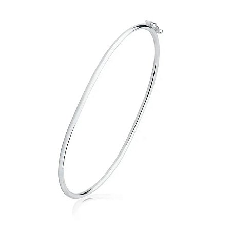 Bracelete De Prata Fio Redondo Rígido 2 mm