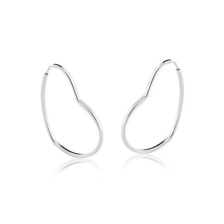 Brinco Argola Coração Fio Quadrado 42 mm