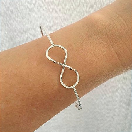 Bracelete De Prata Infinito Fio Quadrado