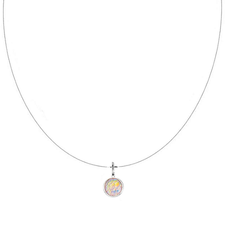 Choker De Prata Escama De Sereia Fio De Nylon Furta Cor