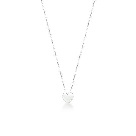 Colar De Prata Coração Cheio Minimalista