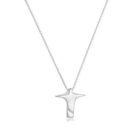 Colar De Prata Cristo Redentor 45 cm