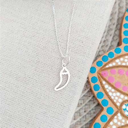 Colar De Prata Minimalista Pimentinha Vazada