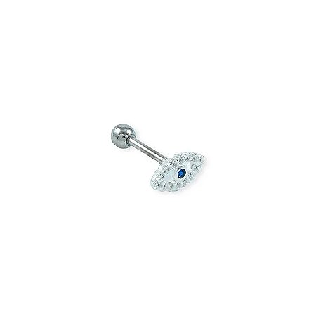 Piercing De Prata Olho Grego Cravejado