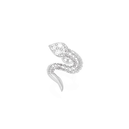 Piercing De Prata Cobra Com Zircônias