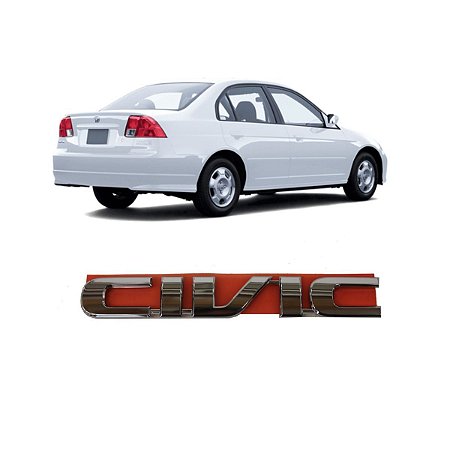Emblema Tampa Traseira Honda Civic 2001 a 2005 Original