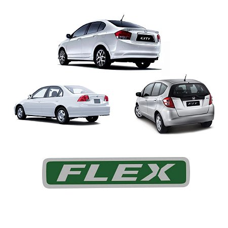 Emblema Traseiro Flex 2009 a 2014 Honda Fit City Civic