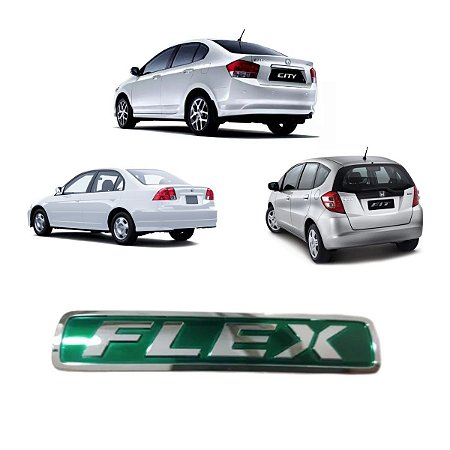 Emblema Flex Da Tampa Tras Do Honda Fit Civic 2007 a 2011