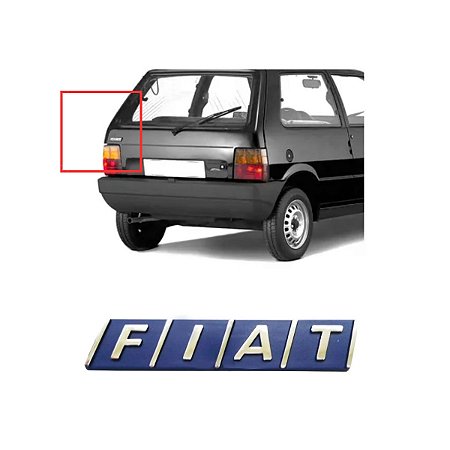 Emblema Traseiro Fiat Sigla Uno Azul 1996 a 2000 Similar