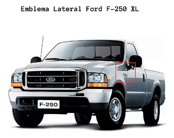 Emblema Lateral F250 Xl Novo Original F250 1998-2006  Preto e Azul