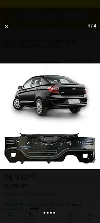 Reforço Painel Traseiro Interno Ford Ka E3bz5440320a
