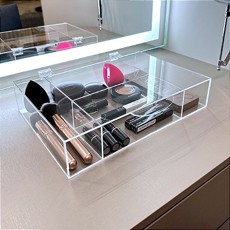 Caixa Organizadora Maquiagem Makeup Areia - Loja de decoração de interiores  e móveis