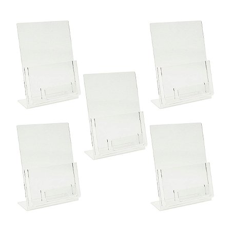 Kit 5 Porta folders A5 vertical com porta cartões