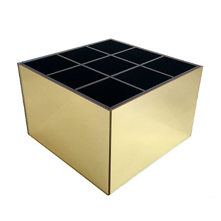 Porta pincel 9 divisórias - Dourado e preto