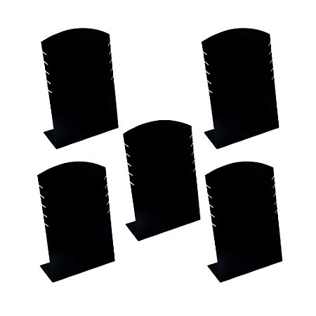 Kit 5 Expositores de 5 colares - Preto