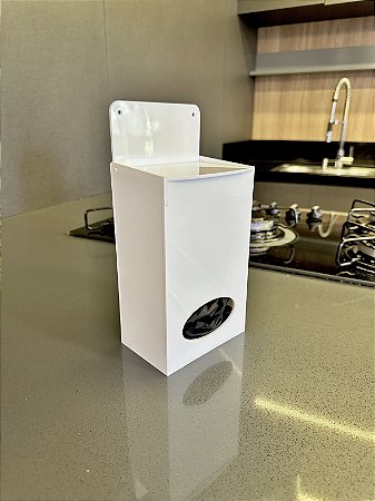 Porta Luvas de Procedimento Acrílico Suporte de Parede - Branco