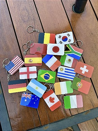 Chaveiro Seleções da Copa do Mundo em Acrílico Decorativo para Torcedores e Colecionadores