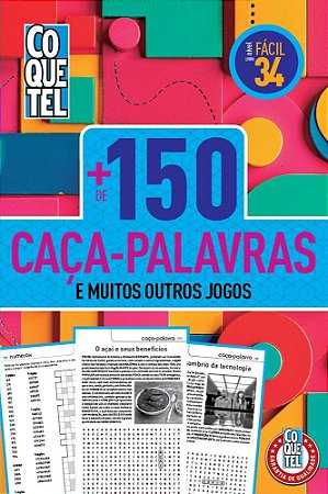 MAIS DE 150 CACA PALAVRAS - NIVEL FACIL - LIVRO 34 - COQUETEL
