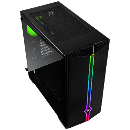 Gabinete Gamer Bitfenix Saber Mid Tower Vidro Lateral Temperado Preto Rgb Bfc-sbr-300-kkgsk-rp