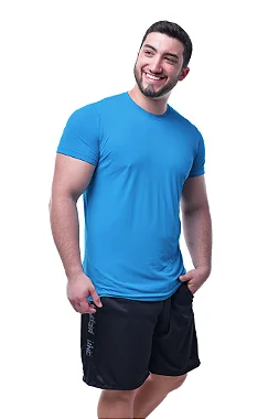 Camisa Masculina Basic Back Azul Turquesa