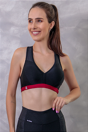 Top Fitness Nadador com Bolso e Detalhe em Tela