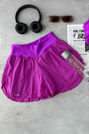 Short Fitness Sobreposto em Tactel Cós em Trilobal