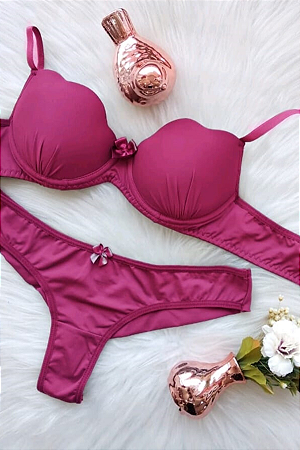 Conjunto Lingerie Básico Bojo Onda Calcinha Fio Duplo