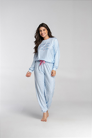 Pijama de Inverno Manga Longa Suede Premium