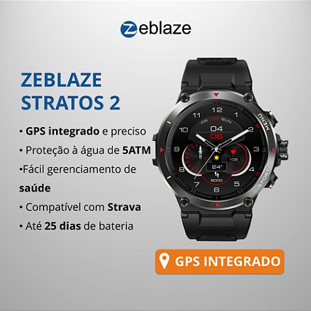 Zeblaze Stratos 2 - GPS Integrado - A prova d'agua até 5 ATM - Relógio Inteligente.
