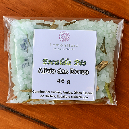 Escalda Pés Aromaterapia Conforto e Alívio das Dores 45g | Arnica e Óleos Essenciais de Hortelã, Melaleuca e Eucalipto