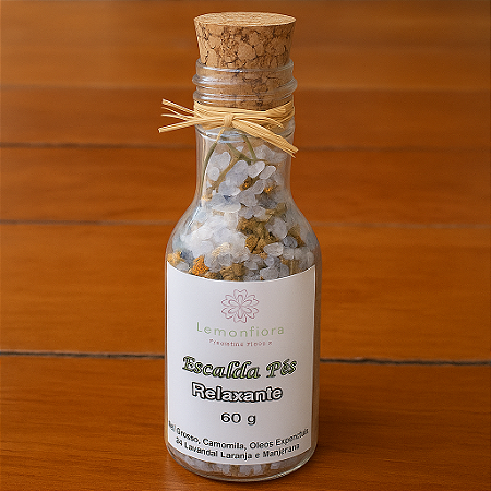 Escalda Pés Aromático Relaxante 60g |  Camomila e Óleos Essenciais de Lavanda, Laranja e Manjerona | Lemonflora