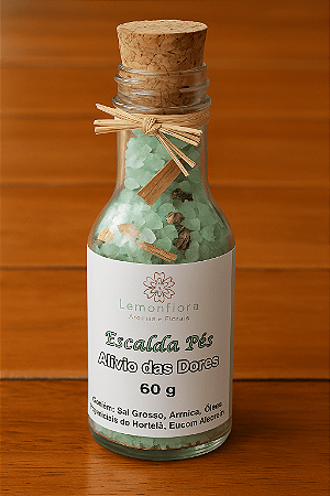 Escalda Pés Aromaterapia Conforto e Alívio das Dores 60g | Arnica e Óleos Essenciais de Hortelã, Melaleuca e Eucalipto