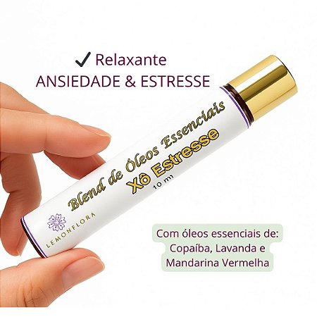 Blend Roll-On Aromaterapia 10ml | Ansiedade TAG Estresse I Equilíbrio | Copaíba, Lavanda & Mandarina | Lemonflora