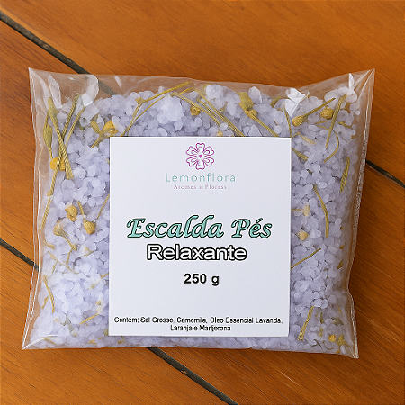 Escalda Pés Aromático Relaxante 250g | Camomila e Óleos Essenciais de Lavanda, Laranja e Manjerona | Lemonflora