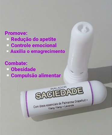 Inalador de Aromaterapia Aromastick com Óleos Essenciais Saciedade / Emagrecimento / Compulsão Alimentar