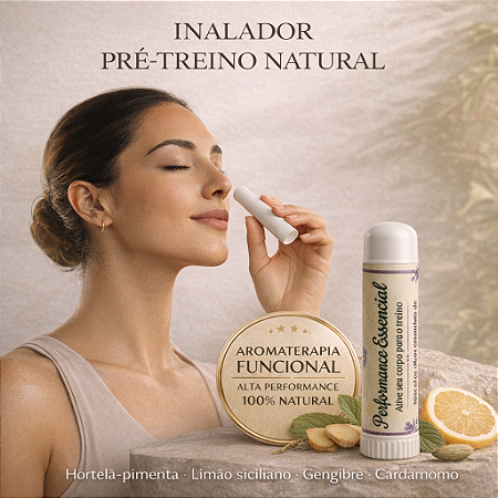 nalador Nasal Aromaterapia Pré-Treino Natural Academia I Energia, Força, Foco e Disposição I Estimulante Respiratório