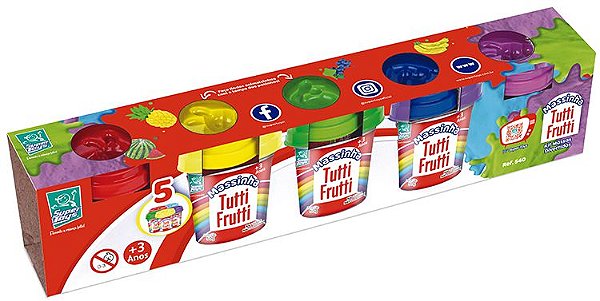 Massinha Tutti Frutti Kit Massas Divertidas Com 5 Peças