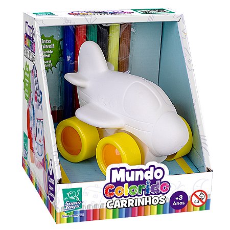 Brinquedo Mundo Colorido Avião Para Pintar