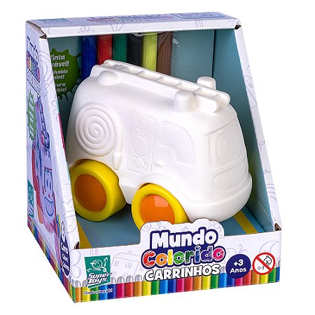 Brinquedo Mundo Colorido Bombeiro Para Pintar