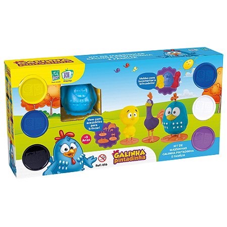 Brinquedo Galinha Pintadinha e Família Kit De Massinhas