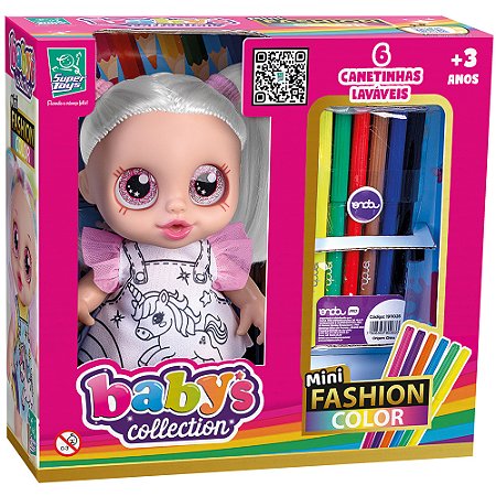 Boneca Babys Collection Mini Fashion Color
